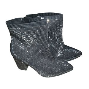 Torrid Rhinestones Embellished Stretch Knit Boot Size 10 WW